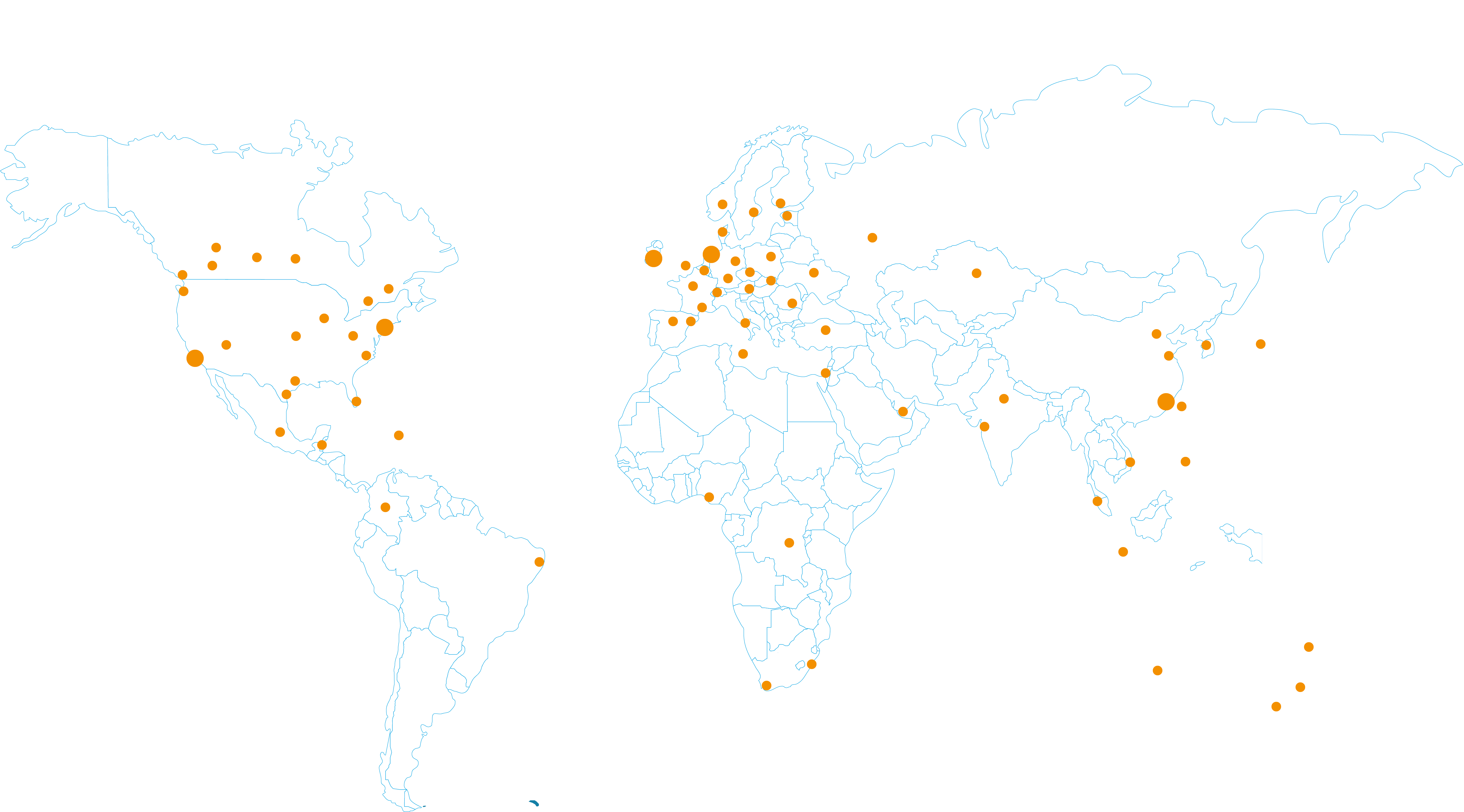 About - customer map (larger dots)